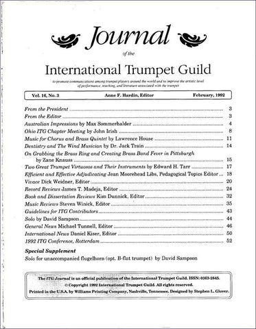 — ITG Journal —  February 1992 complete