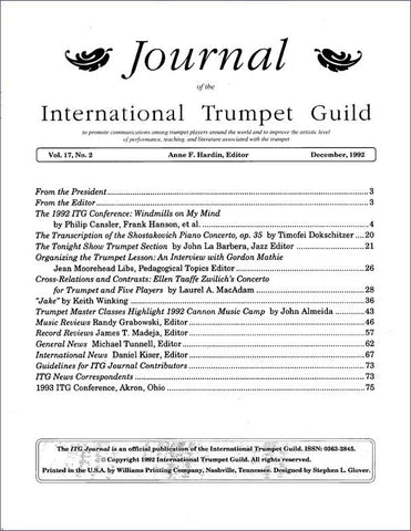 — ITG Journal —  December 1992 complete