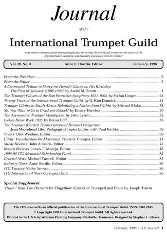 — ITG Journal —  February 1996 complete